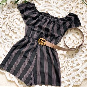 Black Striped Romper